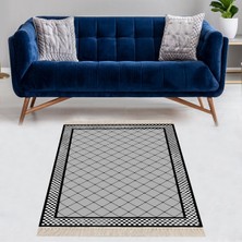 Bona Fortuna Geometrik Desenli Dijital Baskı Yıkanabilir Kaymaz Taban Etnik Kilim Desen Salon Halı