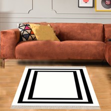 Bona Fortuna Geometrik Desenli Dijital Baskı Yıkanabilir Kaymaz Taban Etnik Kilim Desen Salon Halı