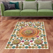 Bona Fortuna Jüt Hasır Kilim Görünümlü Dijital Baskılı Kaymaz Taban Yıkanabilir Modern Salon Halısı ve Yolluk
