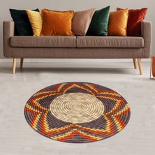 Bona Fortuna Jüt Hasır Kilim Görünümlü Dijital Baskılı Kaymaz Taban Yıkanabilir Modern Salon Halısı ve Yolluk