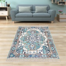 Bona Fortuna Osmanlı Motifler Eskitme Desenli Dijital Baskı Yıkanabilir Kaymaz Taban Leke Tutmaz Salon Halısı