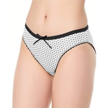 Tutku 12'li Paket Tutku 0656 Puantiyeli Bayan Elastan Bikini Külot