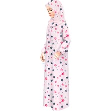 Oulabi Mir Pratik Fermuarlı Pamuklu Kız Çocuk Namaz Elbisesi Pembe Baskılı