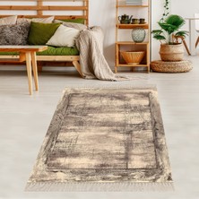 Bona Fortuna Eskitme Desenli Çizgili Dijital Baskılı Kaymaz Taban Yıkanabilir Salon Halısı ve Yolluk
