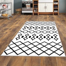 Bona Fortuna Geometrik Etnik Desenli Dijital Baskı Yıkanabilir Kaymaz Taban Modern Salon Halısı ve Yolluk