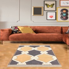 Bona Fortuna Osmanlı Şal Desenli Dijital Baskı Yıkanabilir Kaymaz Taban Etnik Kilim Desen Salon Halısı ve Yolluk