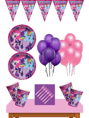 Parti Furyası My Little Pony parti Malzemeleri 8 Kişilik My Little Pony Doğum Günü Süsleri Seti Pembe Ekonomik