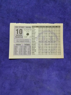 Hasyılmaz 10 Haziran 2002 Takvim Yaprağı - Nostalji Koleksiyonluk Takvim Yaprağı A