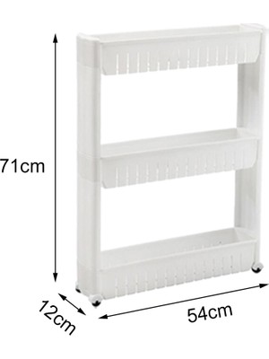 SunniMix Çok Fonksiyonlu Ince Depolama Raf Sepeti Dikiş Gap Raf Ince Slayt Açık Mutfak Beyaz 3 Katmanlar(Yurt Dışından)