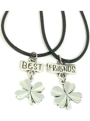 Tuna Takı & Aksesuar Dört 4 Yapraklı Yonca Best Friends Bff Arkadaşlık Kolyesi Model 3