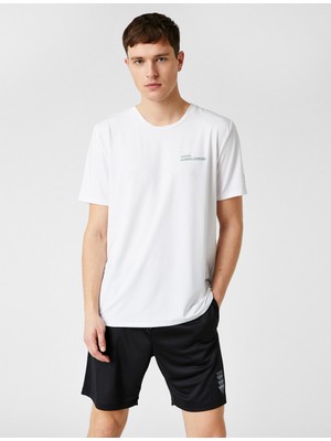 Koton Erkek Bisiklet Yaka Baskılı Spor Tişört