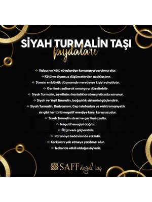 Saff Doğal Taş Siyah Turmalin Tımbıl Doğal Taş 5 Adet