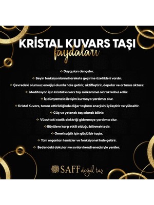 Saff Doğal Taş Kristal Kuvars Tımbıl Doğal Taş 3 Adet