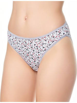 12'li Paket Tutku 0813 Çağla Desenli Bayan Elastan Bikini Külot