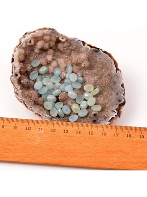 Taş Sandığı Akuamarin Taşı Kabaşon - 6*8 mm - Yüzük ve Kolye Taşı