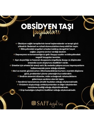 Saff Doğal Taş Obsidyen Tımbıl Doğal Taş 3 Adet