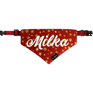 Isimli Red Gold Stars Tasma Fular Bandana
