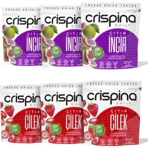 Çıtır Çilek 3 Paket + Crispina Çıtır Incir 3 Paket (Freeze Dried) 20 gr x 6