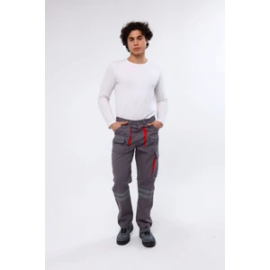 Çamdalı Iş Elbiseleri - Harman Karışım Çok Cepli Gri Iş Pantolonu