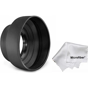 - 55mm Filtre Çapına Sahip Lensler için 3 Kademeli Ayarlanabilir Kauçuk Parasoley Rubber Hood