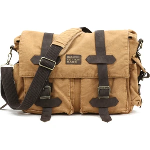 Old Cotton Cargo 7156 Kanvas Vintage Postacı Omuz Günlük Retro Boho Satchel Pamuk Kumaşlı Çanta