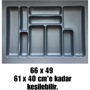 65x49 Antrasit Çekmece İçi Düzenleyici Kaşıklık (60x40 cm'e kadar kesilebilir)