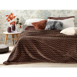 English Home Softy Braid Ombre Super Soft Çift Kişilik Battaniye 200 x 220 cm Kahve