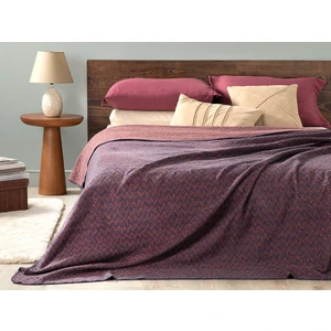 English Home Zigzag Pamuklu Çift Kişilik Battaniye 200 x 220 cm Turuncu - Lacivert