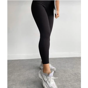 Kadın Fitilli Ekstra Yüksek Bel Toparlayıcı Siyah Tayt