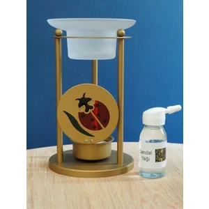 Hediye Fikri Uğur Böceği Tasarımlı Metal Malzemeden Şık Buhurdanlık