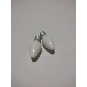 (2 Adet) Beyaz Renkli E14 Mum Ampül Tuz Lambası ve Gece Lambası Ampulü Beyaz (2 Adet)