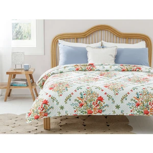 English Home Boho Flowers Tek Kişilik Çok Amaçlı Yatak Örtüsü 160 x 220 cm Kırmızı
