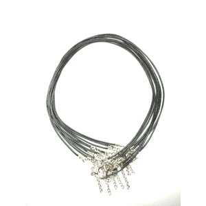 Tuna Takı & Aksesuar 10 Adet Klipsli Siyah Renk Kolye Ipi