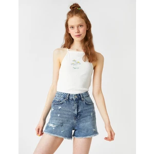 Kadın Halter Yaka Çiçek Baskılı Atlet