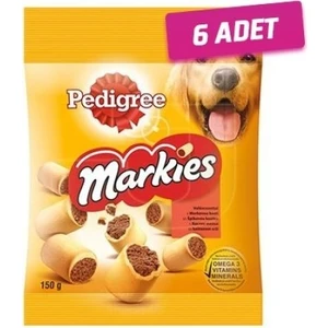 6 Adet - Pedigree Markies Köpek Ödül Bisküvisi 150 gr