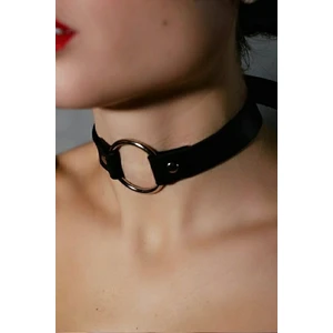 Sweet Demon Kadın Tek Halka Detaylı Ayarlanabilir Şık Deri Choker Boyun Aksesuar Siyah