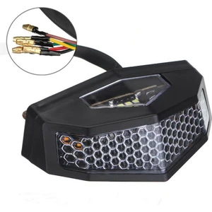 12V Evrensel Motosiklet LED Arka Çamurluk Fren Stop Kuyruk Işık Motor Bisiklet Dönüş Sinyal Lamba Retro Motokros Plaka Işık (Yurt Dışından)