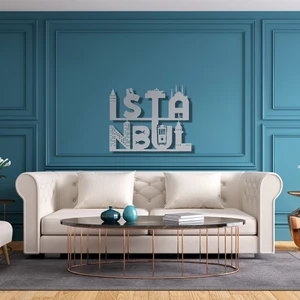 Ferre Monte Istanbul Metal Duvar Yazısı - 56X69, Beyaz