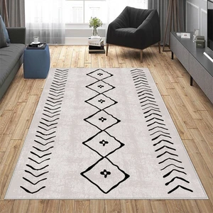 Bona Fortuna Çizgi Bohem Etnik Kilim Desen Dijital Baskı Yıkanabilir Kaymaz Taban Modern Salon Halısı ve Yolluk