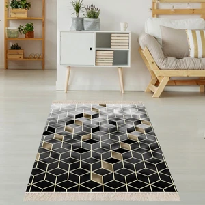 Bona Fortuna Bal Peteği Desenli Renk Geçişli Dijital Baskı Yıkanabilir Modern Salon Halı ve Yolluk