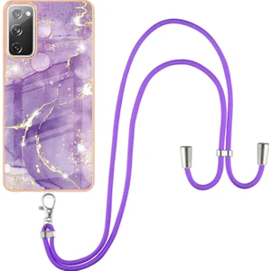 Samsung Galaxy S20 Fe 5g / 4g Için Mermer Tpu Kılıfı Koyu Mor