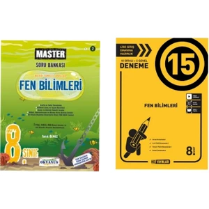 Okyanus Yayınları 8. Sınıf Master Fen Bilimleri Soru Bankası + Hız Yayınları Fen 15'li Deneme