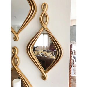Dekoratif Damla Ayna Burgulu Polyesyer Lüks Salon Duvar Dekor Ayna 4 Lü Modeli
