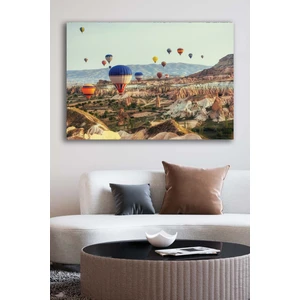 Blok Design Kanvas Duvar Tablosu Baskılı Dekoratif Uçan Balonlar Kapadokya Ev Ofis Otel Dekor Hediyelik Tablo
