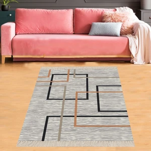 Bona Fortuna Geometrik Desenli Renkli Dijital Baskı Yıkanabilir Kaymaz Taban Modern Salon Halısı ve Yolluk