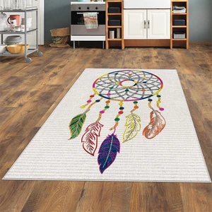 Bona Fortuna Düş Kapanı Dream Catcher Desen Etnik Bohem Dijital Baskı Yıkanabilir Kaymaz Taban Salon Halısı