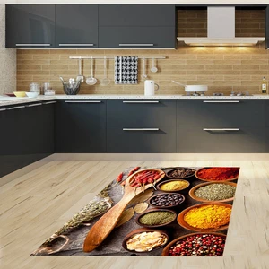 Bona Fortuna Baharat Desenli Dijital Baskı Yıkanabilir Kaymaz Taban Leke Tutmaz Mutfak Halısı ve Yolluk