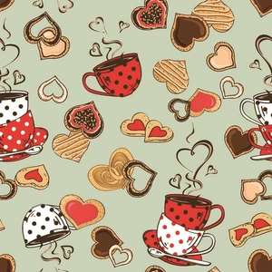Bona Fortuna Coffee Kahve Fincanı Kurabiye Desenli Dijital Baskı Yıkanabilir Leke Tutmaz Kaymaz Taban Mutfak Halı