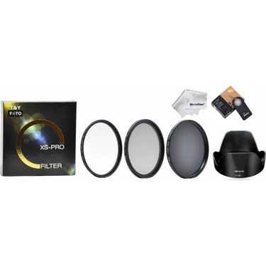 Nikon D3400 D5500 18-55MM Için Slim Uv + Polarize + Nd8 Filtre + HB-N106 Parasoley + Ml-L3