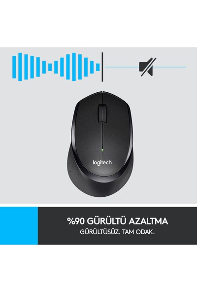 Logitech M330 Sessiz Kablosuz Optik Mouse - Siyah